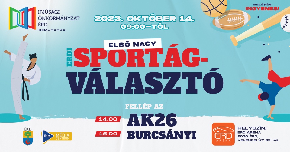 Október 14-én találkozz velünk az Első Nagy Érdi Sportágválasztón